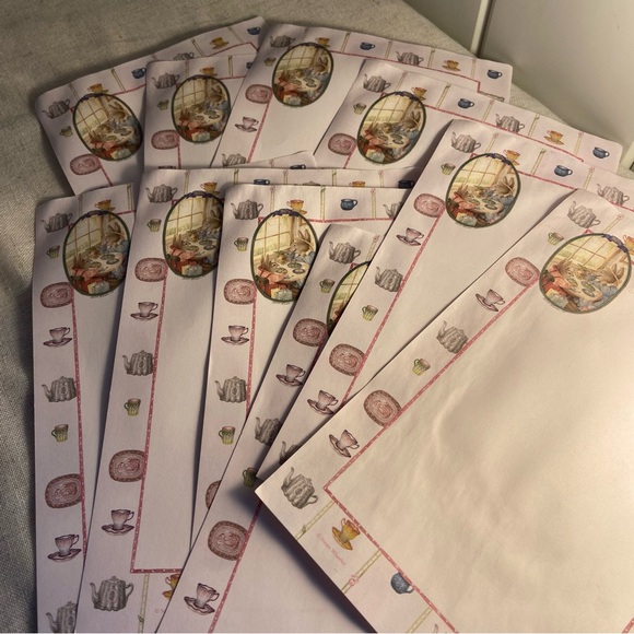 Susan Wheeler HOLLY POND HILL frame Stationery Box Set Vintage 90s Rabbit Tea - Picture 9 of 16